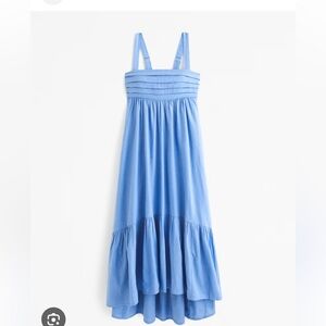 Abercrombie Emerson High-Low Midi Dress in blue